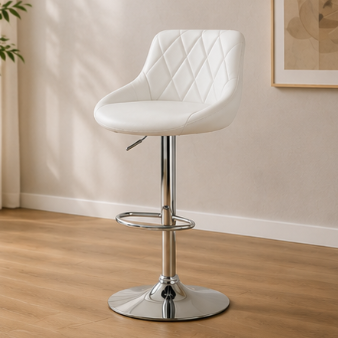 Tabouret de bar - blanc cuir
