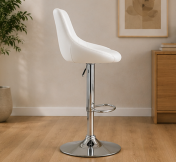 Tabouret de bar - blanc cuir