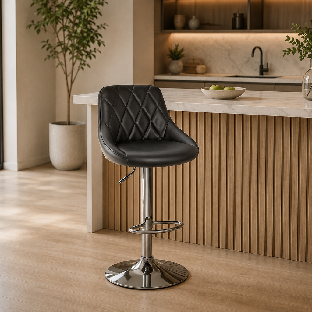Tabouret de bar - noir cuir