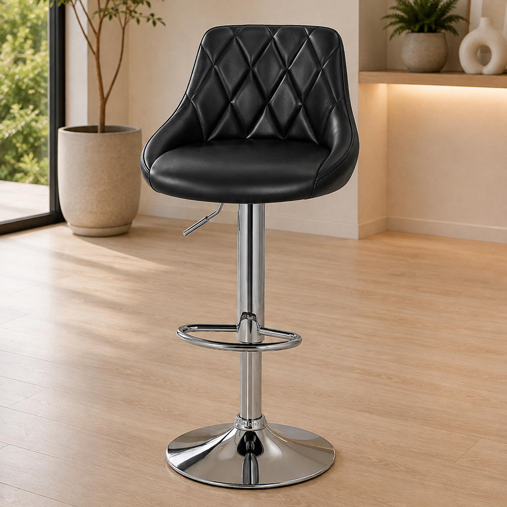 Tabouret de bar - noir cuir