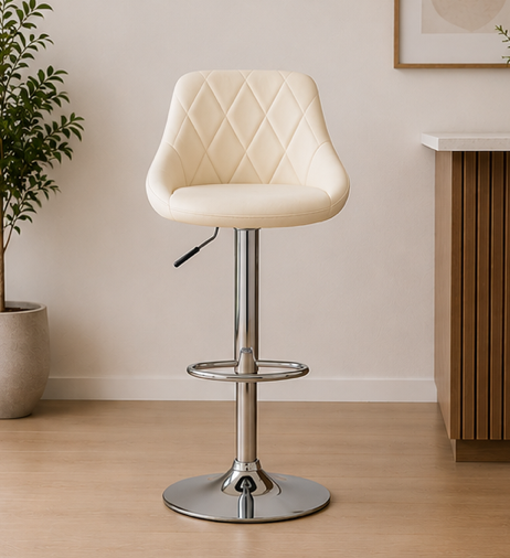 Tabouret de bar - crème cuir