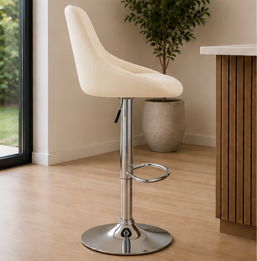 Tabouret de bar - crème cuir