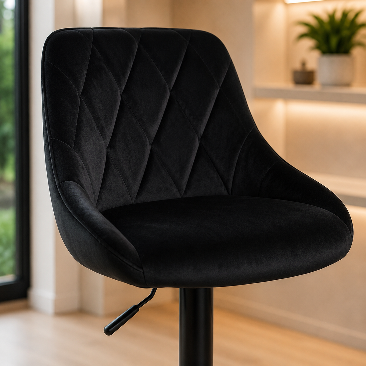 Tabouret de bar - velours noir