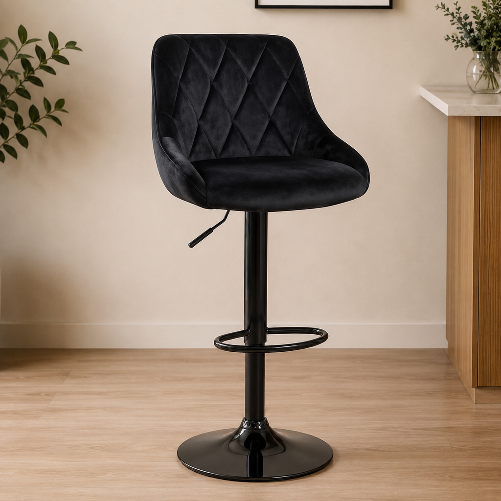 Tabouret de bar - velours noir