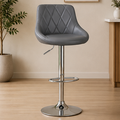 Tabouret de bar - gris cuir