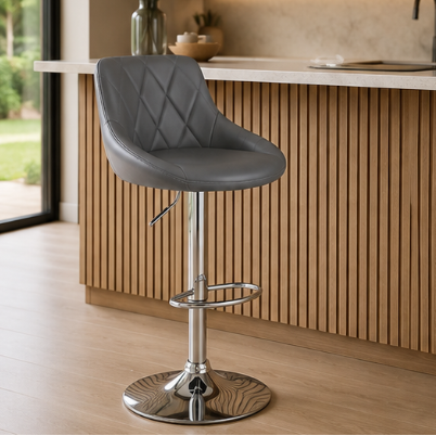 Tabouret de bar - gris cuir