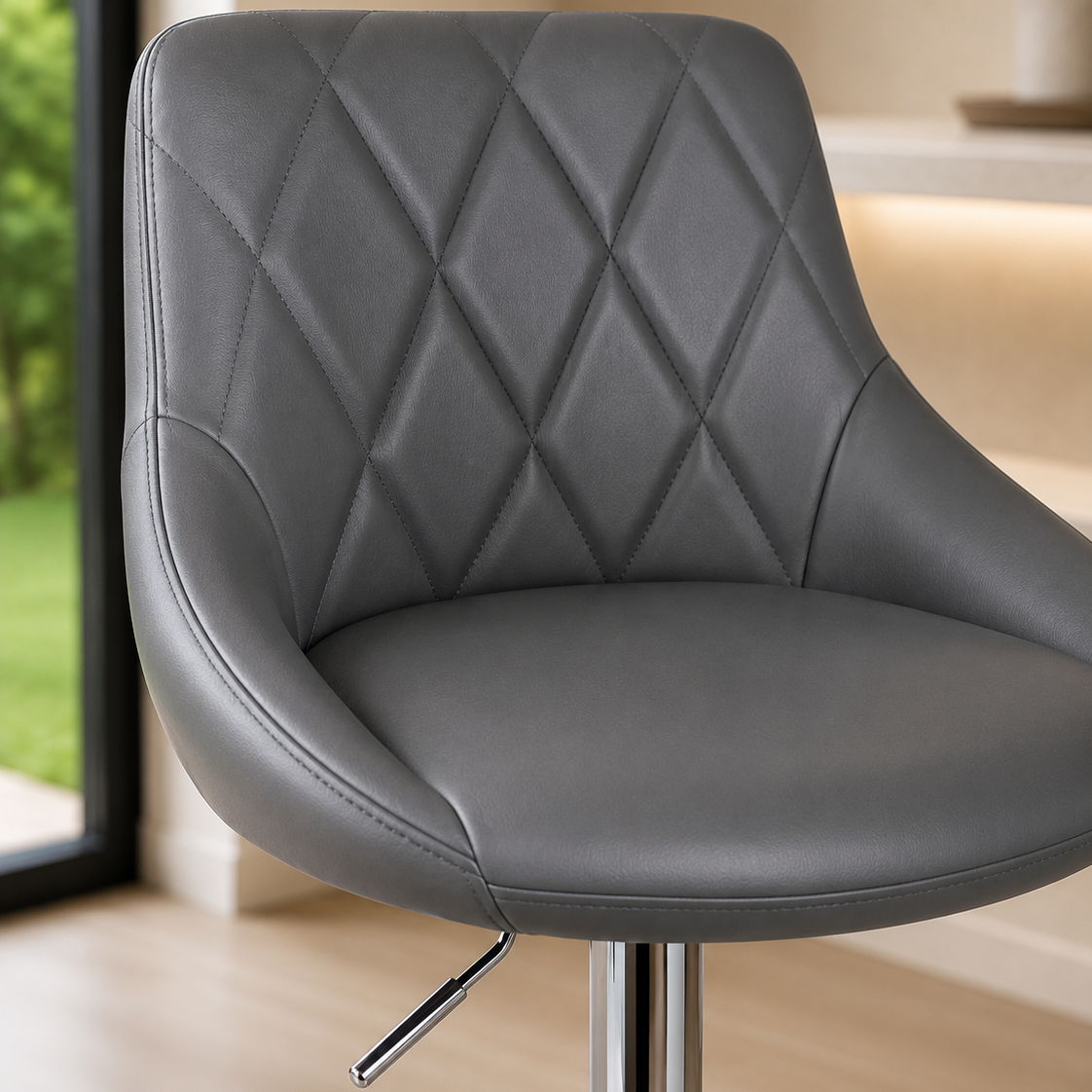 Tabouret de bar - gris cuir