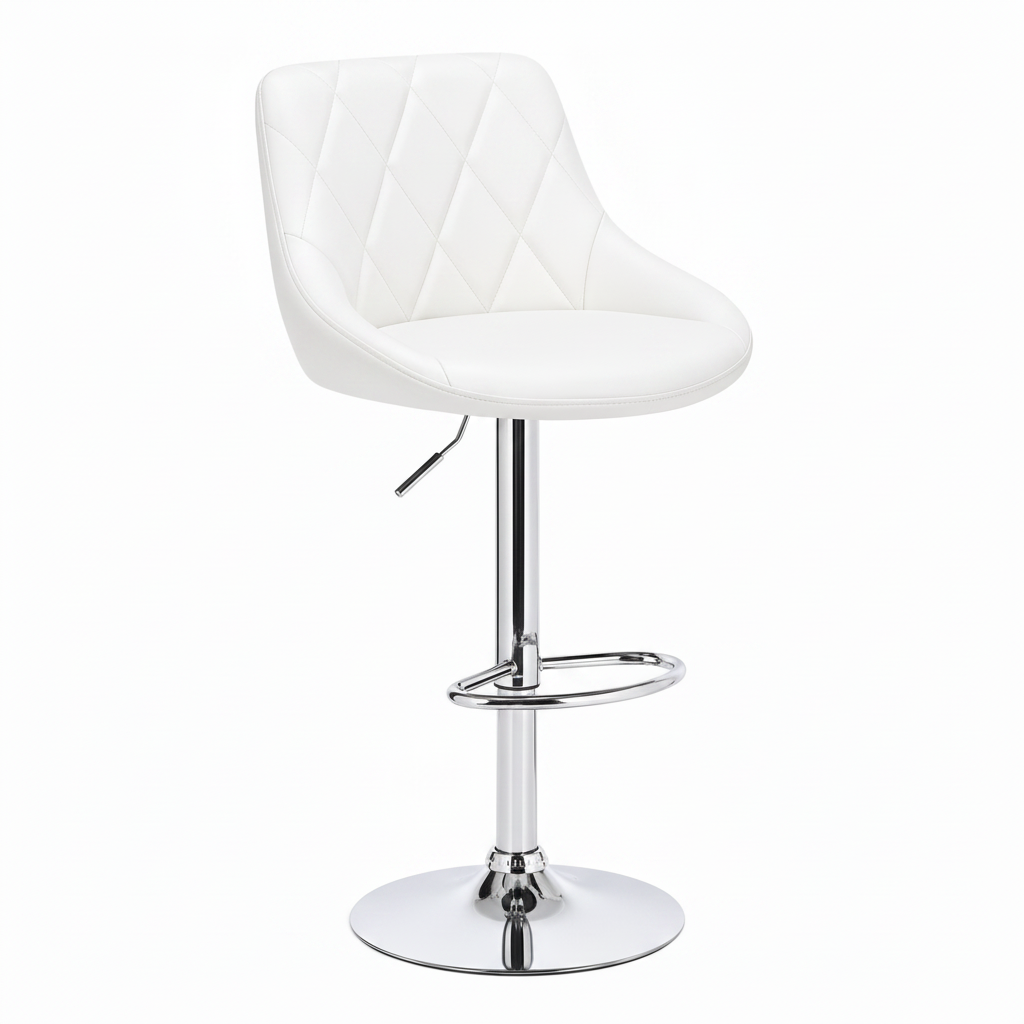 Tabouret de bar - blanc cuir