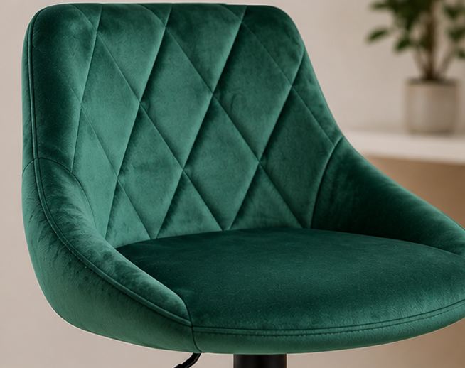 Tabouret de bar - velours vert