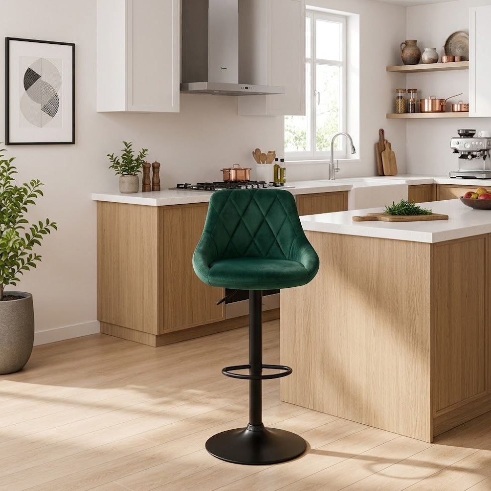 Tabouret de bar - velours vert