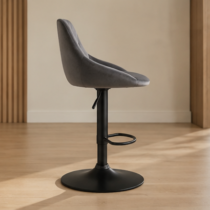 Tabouret de bar - gris velours