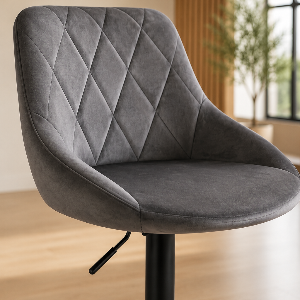 Tabouret de bar - gris velours