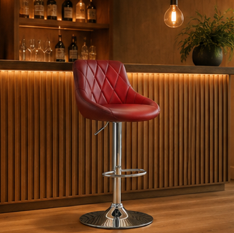 Tabouret de bar - bordeaux cuir