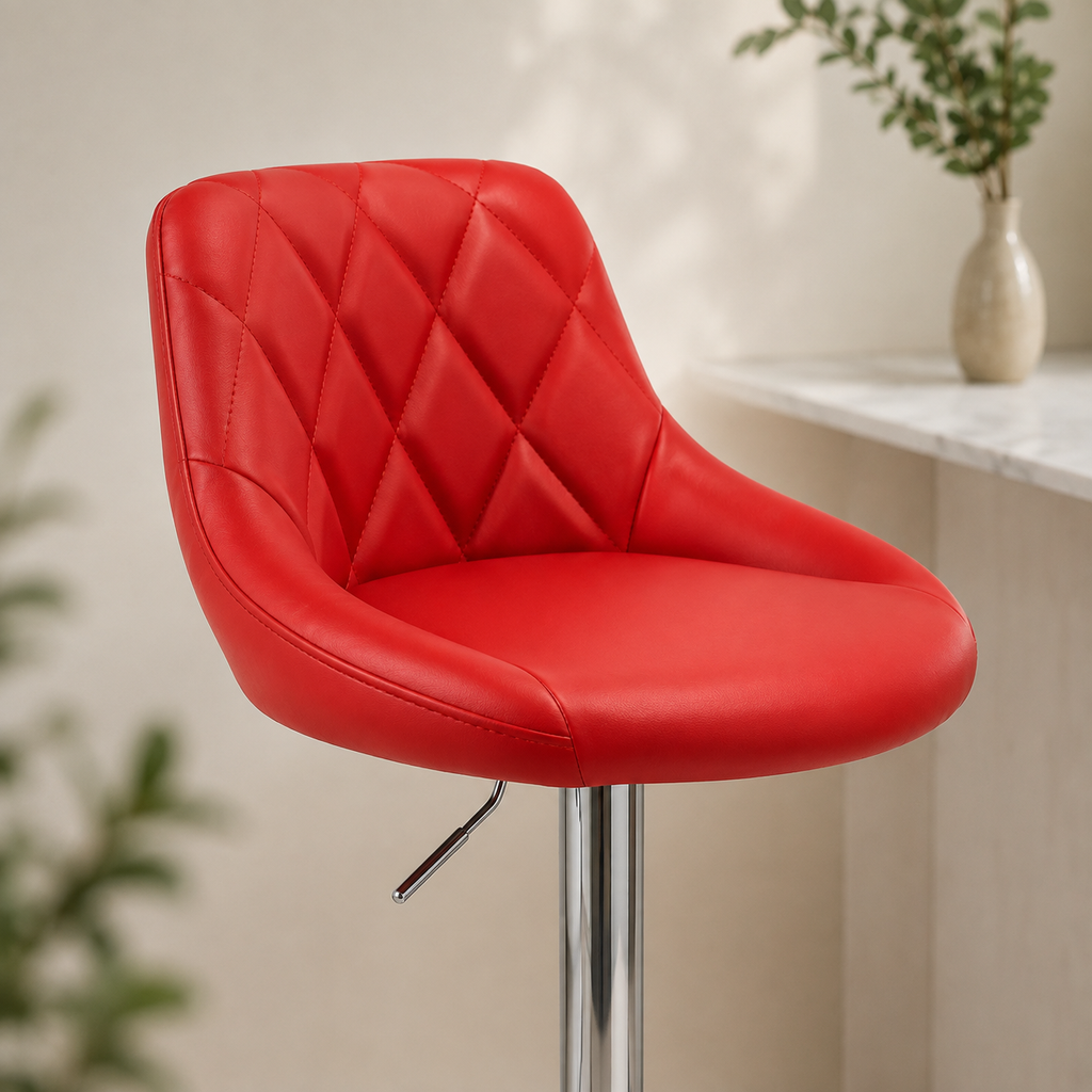 Tabouret de bar - cuir rouge